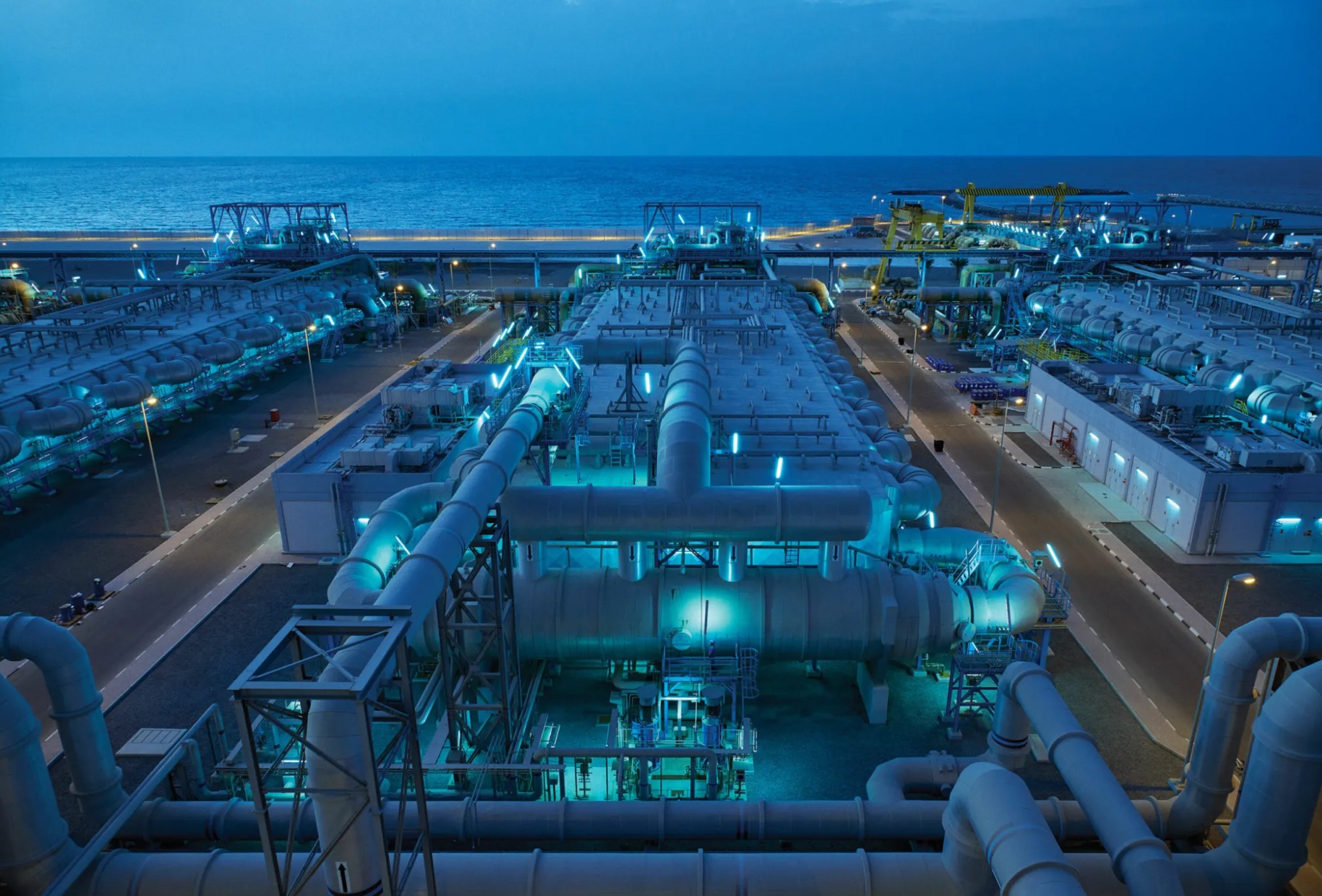 Desalination plant aerial view